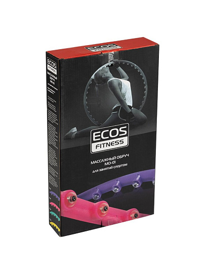 Обруч массажный, 95 см, ПВХ, 3 см, 40 шариков, Ecos, MO-01, 103627