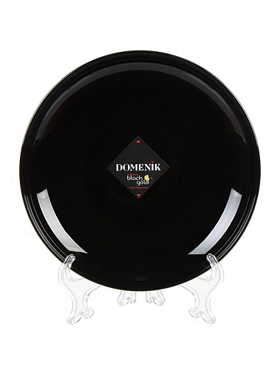 Тарелка суповая, фарфор, 19 см, круглая, Black Gold, Domenik, DM3012-1