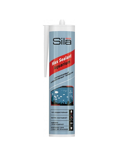 Герметик силиконовый, для аквариумов, SilaPro, Max Sealant, AQ SSAQCL0290, 290 мл, бесцветный