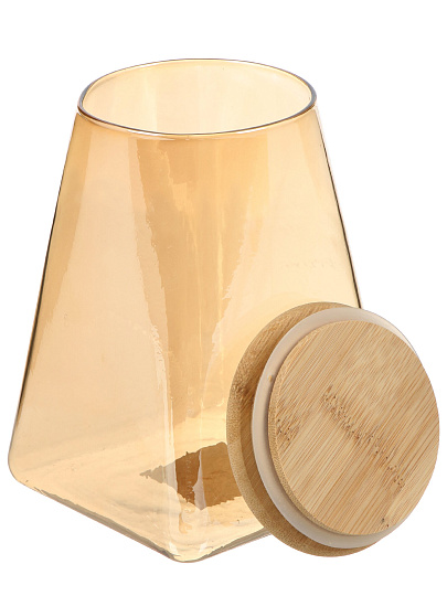 Банка для сыпучих продуктов, стекло, 0.9 л, с крышкой, Daniks, Кельн, Y4-11004