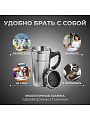 Термокружка нержавеющая сталь, пластик, 0.45 л, Daniks, колба нержавеющая сталь, серебристая, SL-210B - фото 4