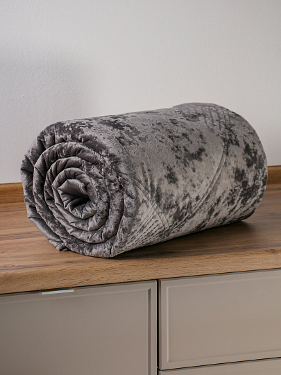 Покрывало евро, 240х260 см, 100% полиэстер, Silvano, Trento, темно-серое