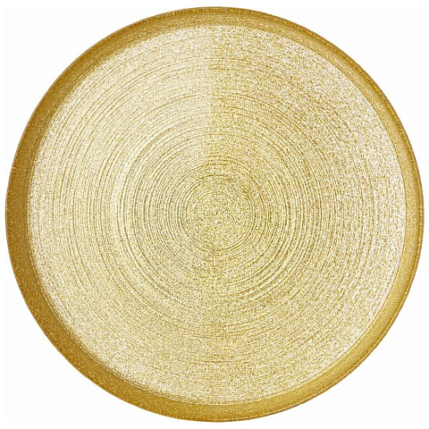 Тарелка обеденная, стекло, 21 см, высокий борт, круглая, Miracle Gold Shiny, 339-389