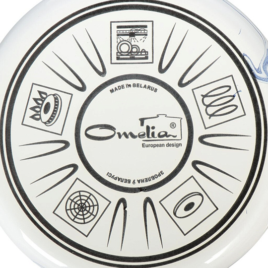 Кастрюля эмалированная сталь, 1.5 л, крышка стекло, сферический, Сантэкс, Шейк бело-синий, 1-2415111, индукция