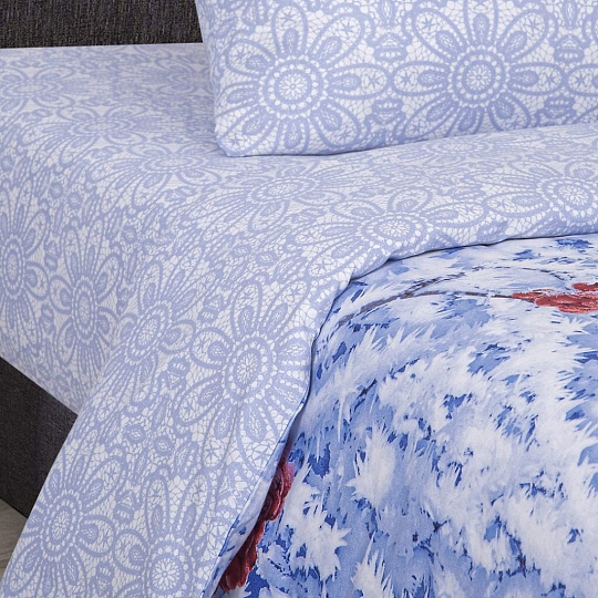 Постельное белье 2-спальное, простыня 200х215 см, 2 наволочки 70х70 см, пододеяльник 175х215 см, АртПостель, бязь, Снегири