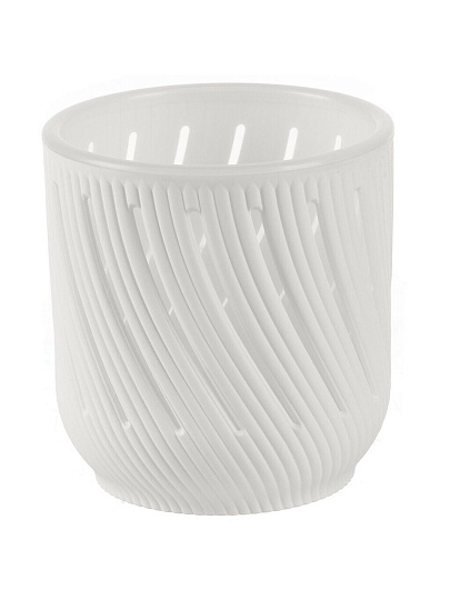 Кашпо пластик, 1.3 л, 12.5х13.2 см, белое, La Decoro, Fleurs, КШ-3677