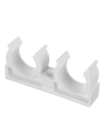 Опора для трубы двойная полипропилен, d32 мм, белая, РосТурПласт