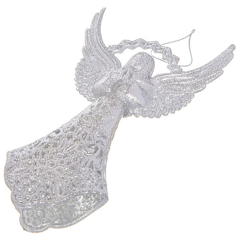 Елочное украшение Ангел, серебро, 10х2.5х16 см, пластик, SYYKLA-1919112