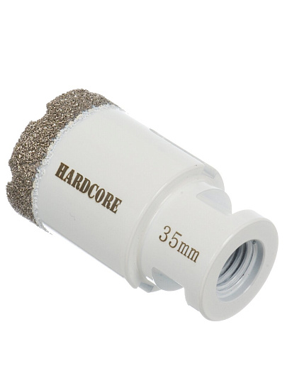 Коронка алмазная, по керамограниту, Hardcore, М14, диаметр 35 мм, для УШМ, 155035