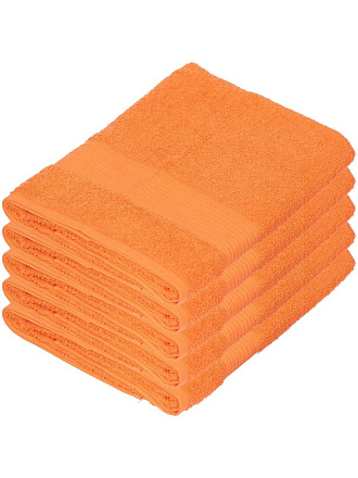 Полотенце банное 50х90 см, 100% хлопок, 375 г/м2, жаккардовый бордюр, Вышневолоцкий текстиль, оранжевое, 302, Россия, К1-5090.120.375