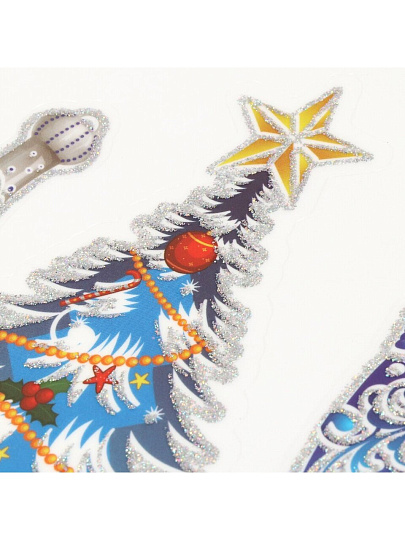 Наклейка декоративная на стекло, 32.4х22.3 см, в ассортименте, Новый год, Y4-5620