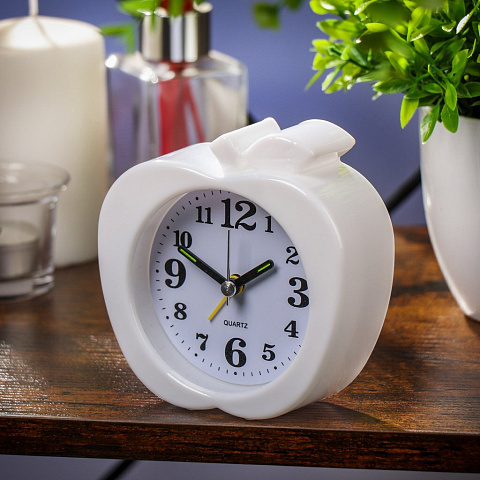 Часы-будильник настольные, 10х4 см, пластик, в ассортименте, Яблоко, Y4-5205