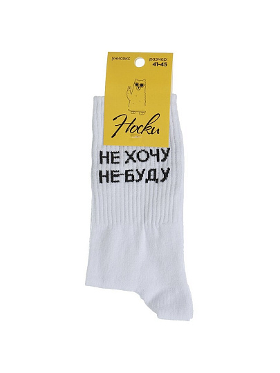 Носки для мужчин, хлопок, Не хочу не буду, р. 41-45, Р-06