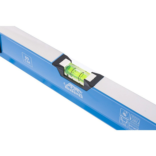 Уровень алюмин. двуручный, 800 мм, профиль 1,6 мм, фрезеров, 3 глазка, Барс, 34352