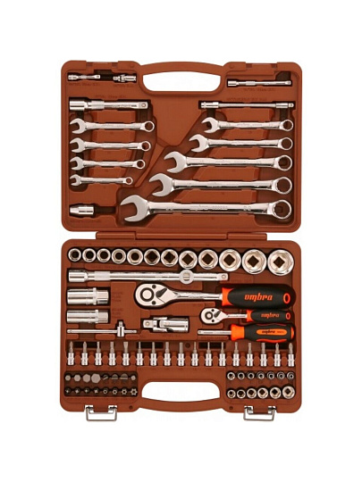 Набор слесарных инструментов Ombra, OMT82S, 1/2&quot;, 1/4&quot;, кейс, 82 предмета