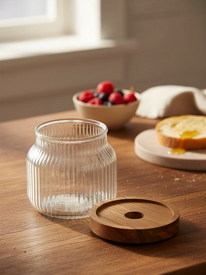 Банка для сыпучих продуктов, стекло, 350 мл, с крышкой, Barouge, Glass Honey Jar, BC-013