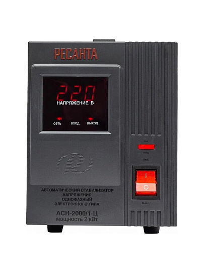 Стабилизатор напряжения Ресанта, ACH-2000/1-Ц, 2 кВт, 140-260 В, 63/6/4