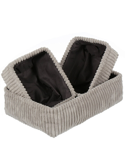 Набор корзин 3 шт, для хранения, прямоугольный, фланель, серый, 38х27х11.5, 22х18х11, 22х18х11 см, A190012