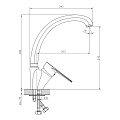 Смеситель для кухни, Decoroom, с картриджем, хром, DR72021 - фото 2