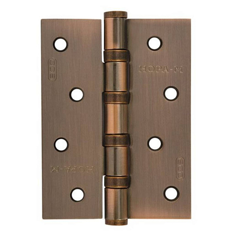 Петля врезная для деревянных дверей, Нора-М, 100х70х2.5 мм, универсальная, 4ВВ FНР-ECO AC, 15433, медь
