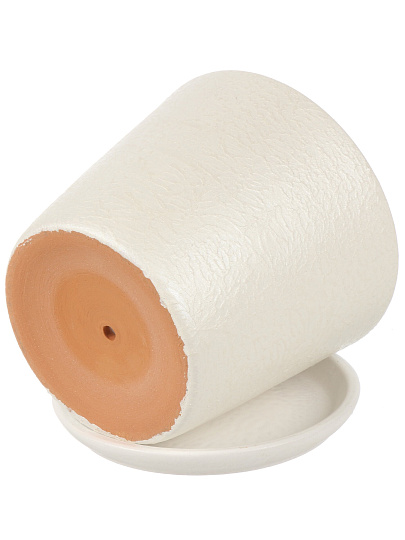 Горшок керамика, 0.65 л, 12х11 см, белый, Перл №2, 022443