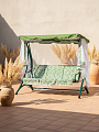 Качели садовые 3-местные, 198х115х176 см, 250 кг, Green Days, с москитной сеткой, зеленые, LG5400M-dp2, металл - фото 2
