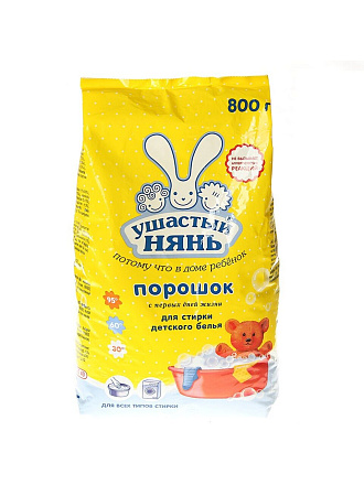 Стиральный порошок Ушастый нянь, 0.8 кг, ручной + автомат, для детского белья