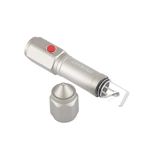 Фонарь автомобильный спасатель,1Вт LED, встроенное лезвие,молоток, 100-50-строб, 3хААА, Stern, 90524