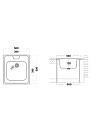 Мойка кухонная накладная, Ukinox, нержавеющая сталь, 500х600х120 мм, ECO500.600 - фото 4