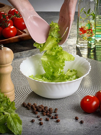 Салатник стеклокерамика, круглый, 18х6.9 см, 0.8 л, Белый, Daniks, LHW70, белый