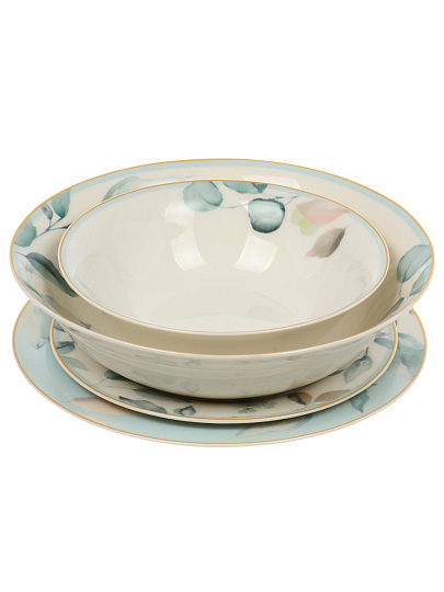 Сервиз столовый фарфор, 19 предметов, на 6 персон, Jewel, Оливи, ПС0022-09