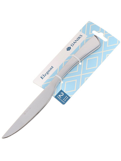 Нож нержавеющая сталь, 2 предмета, столовый, Daniks, Elegant