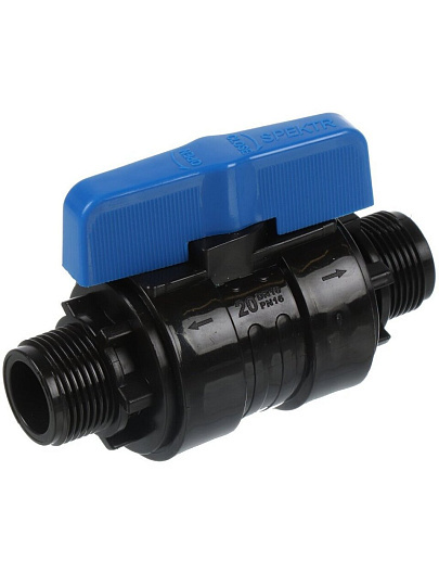 ПНД кран 3/4"-3/4", наружный/наружный, Spektr