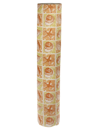 Коврик для ванной, антискользящий, 1.3х15 м, вспененный ПВХ, ракушки коричнево-бежевые, Homemat Aquatic, 4Y, ракушки