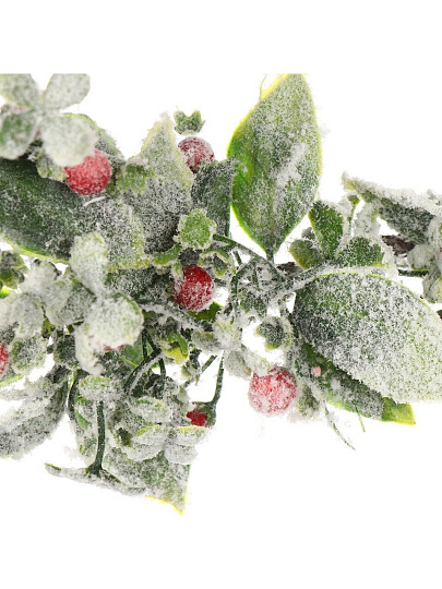 Венок рождественский 40 см, с ягодами, заснеженный, SYHHA-0823075