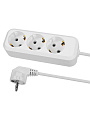 Удлинитель 3 гнезда, 3 м, с заземлением, 16 А, 3680 Вт, белый, TDM Electric, Народный УН3, У1-33052