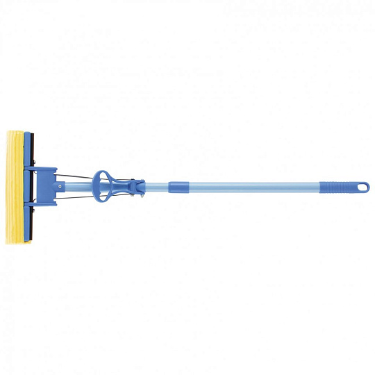 Швабра отжимная 115 см, губка PVA 27х5,5х6 см, телескопическая рукоятка, голубая,Elfe, 93516