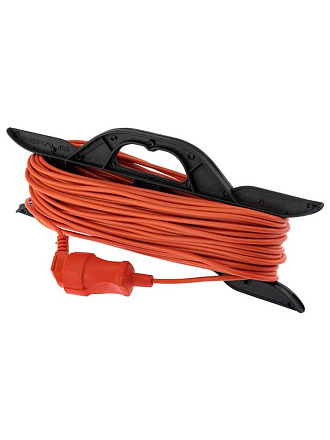 Удлинитель-шнур 1 гнездо, 30 м, ПВС, 2х0.75 мм², без заземления, 6 А, на рамке, оранжевый, PROconnect, 11-7113