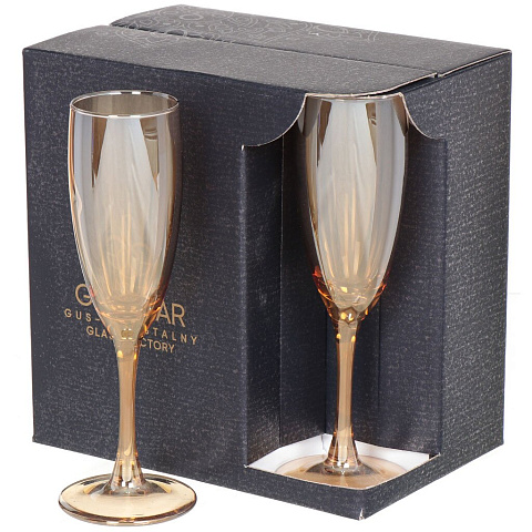 Бокал для шампанского, 170 мл, стекло, 6 шт, Glasstar, Радуга мед, RNH_1687_3