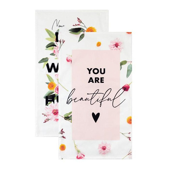 Набор полотенец кух. «Этель» You are byutiful 35х60 см-2 шт, 100% хл, саржа 190 г/м2, 5511185