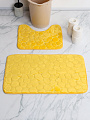 Набор ковриков для ванной и туалета, 2 шт, 0.5х0.8, 0.4х0.5 м, полиэстер, горчичный, Камешки, Y4-11228 - фото 2