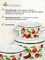 Набор посуды эмалированная сталь, 3 предмета, кастрюли 1.5, 2.9, 4.5 л, индукция, СтальЭмаль, Вишня ягоды, 1с33 - фото 5