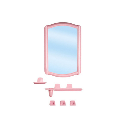 Зеркало 35х52 см, прямоугольное, светло-бежевое, с полочкой, Berossi, НВ 04607000