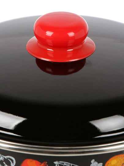 Кастрюля эмалированная сталь, 5.5 л, крышка сталь, цилиндрическая, Appetite, Healthy food, 1RD221М, индукция