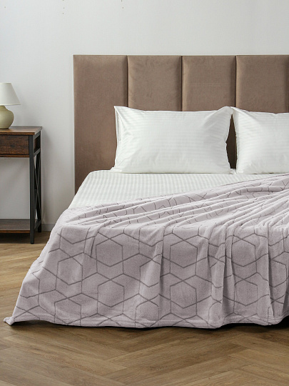 Плед 200х240 см, микрофибра, 100%пэ, 280г, Silvano, Геометрия, серый