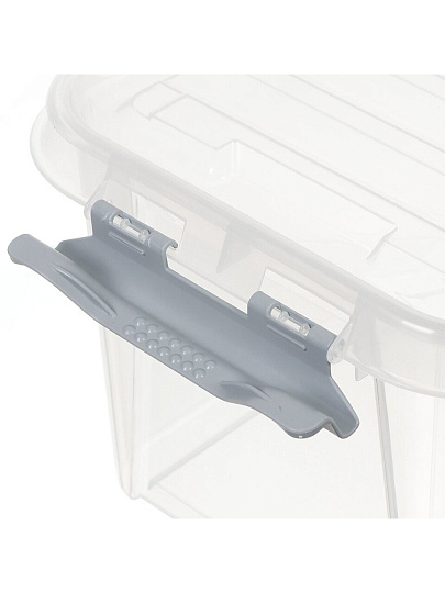 Ящик хозяйственный, 10 л, с крышкой, с защелками, Полимербыт, Профи Комфорт, 437900000