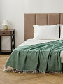 Плед 1.5-спальный, 150х200 см, 5% хлопок, 60% полиэстер, 20% ПАН, Vladi, Милан, белый, зеленый, рап.1