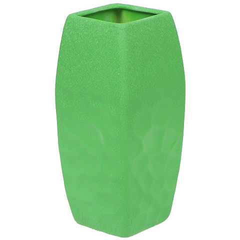 Ваза для цветов керамическая настольная, 35 см, Эффект кожи зеленая