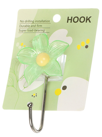 Крючок на присоске, 5х8.5 см, пластик, Цветок, Y4-11237