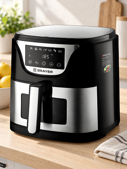Аэрогриль Brayer, 2037BR, 1500 Вт, 5 л, LCD-дисплей, 7 предметов
